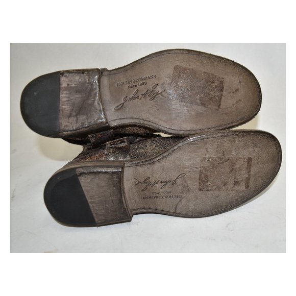 $350 FRYE Phillip Studded Harness Bootie MOTO BIKER DISTRESSED brown 6.5 (K3) - Picture 7 of 8